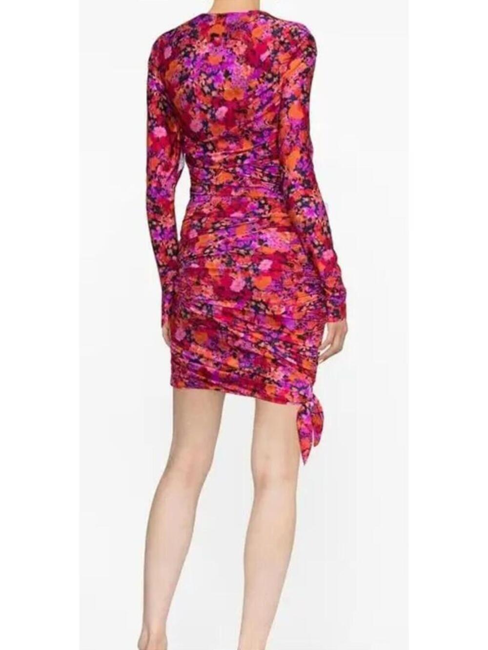 $990 NWT Philosophy Di Lorenzo Serafini Floral Ruched Mini Dress Medium 6 42 - Picture 8 of 9